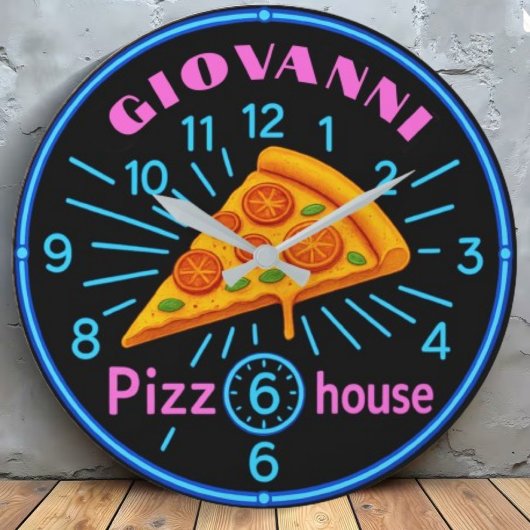 Personalized pizzeria neon custom pizza house große wanduhr