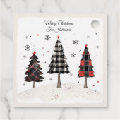 Personalized Plaid Christmas Tree Family Name  Geschenkanhänger (Rückseite)