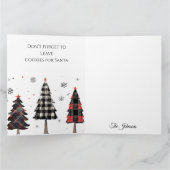 Personalized Plaid Christmas Tree Family Name Karte (Innenseite)