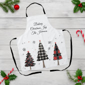 Personalized Plaid Christmas Trees Family Name Schürze