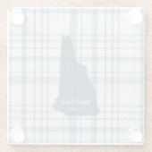 Personalized Plaid New Hampshire Glass Coaster Glasuntersetzer (Rückseite)