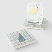 Personalized Plaid New Hampshire Granite State  Steinuntersetzer (Seitenansicht)