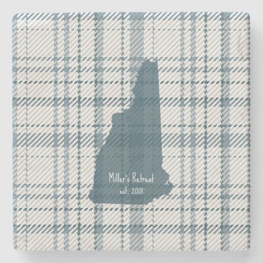 Personalized Plaid New Hampshire Granite State Steinuntersetzer (Vorderseite)