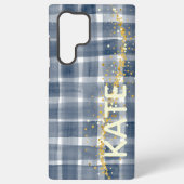 Personalized Plaid Samsung Galaxy Case with Name Hülle (Rückseite)