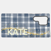 Personalized Plaid Samsung Galaxy Case with Name Samsung Galaxy Hülle (Rückseite (Horizontal))