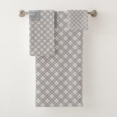 Personalized Plaid Towels Elegant Pastel Accent Badhandtuch Set (Insitu)