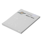 Personalized Planet Saturn with Rings Outer Space Notizblock (Rotiert)