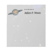 Personalized Planet Saturn with Rings Outer Space Notizblock (Vorderseite)