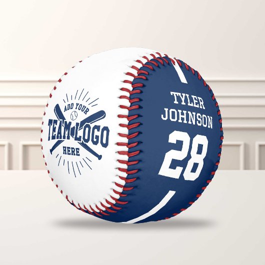Personalized Player Team Logo Blue Baseball