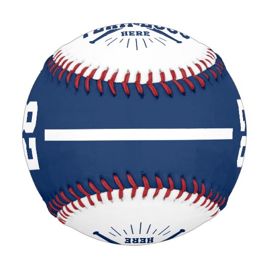 Personalized Player Team Logo Blue Baseball (Vorderseite)