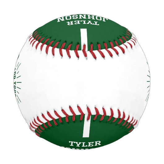Personalized Player Team Logo Green Baseball (Rückseite)