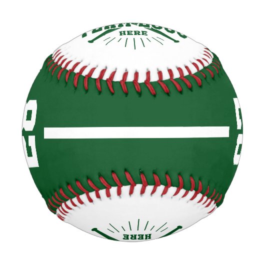 Personalized Player Team Logo Green Baseball (Vorderseite)