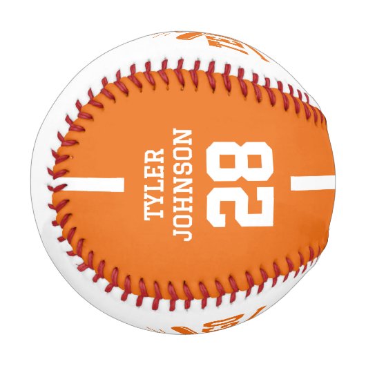 Personalized Player Team Logo Orange Baseball (Vorderseite Links)