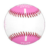 Personalized Player Team Logo Pink Baseball (Rückseite)