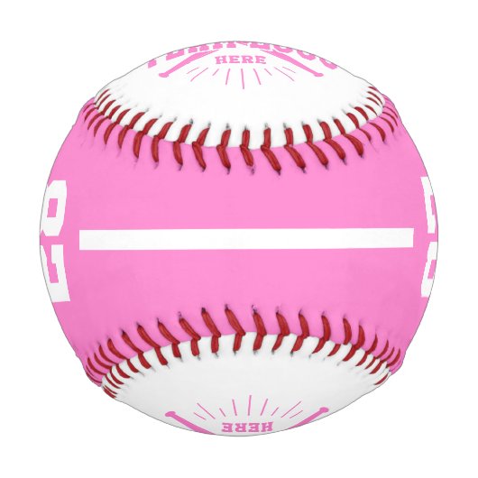 Personalized Player Team Logo Pink Baseball (Vorderseite)