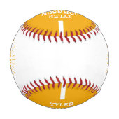 Personalized Player Team Logo Yellow Baseball (Rückseite)