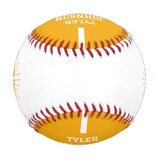 Personalized Player Team Logo Yellow Baseball (Rückseite)