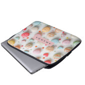 Personalized Playful Pastel Macaron & Candy Heart  Laptopschutzhülle (Vorne Knopf)