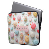 Personalized Playful Pastel Macaron & Candy Heart  Laptopschutzhülle (Vorderseite Links)
