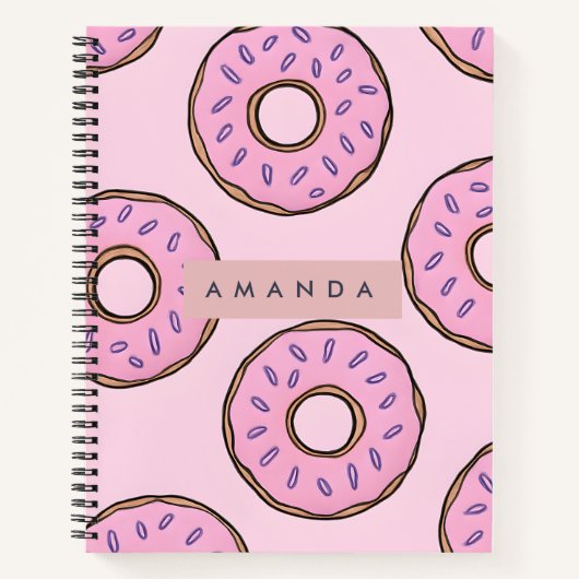 Personalized Playful Pastel Pink Donut  Notizblock (Vorderseite)