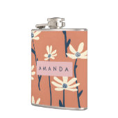 Personalized Playful Retro Daisy Flower Flachmann (Links)