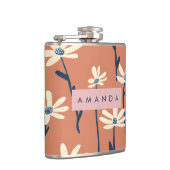 Personalized Playful Retro Daisy Flower Flachmann (Rechts)