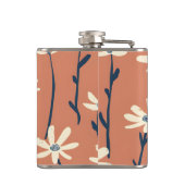 Personalized Playful Retro Daisy Flower Flachmann (Rückseite)