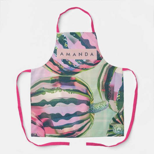 Personalized Playful Watermelon Stripe  Schürze (Vorderseite)
