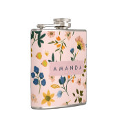 Personalized Playful Wildflower in Peach Flachmann (Rechts)