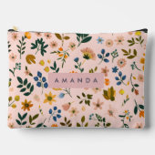 Personalized Playful Wildflower in Peach Zubehörtasche (Vorderseite)