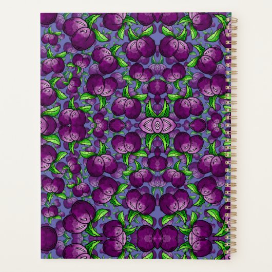 personalized PLUM spiral planner fruit funky Planer (Rückseite)