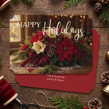 Personalized Poinsettia Bouquet Floral Photo