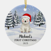 Personalized Polar Bear Baby Christmas Ornament (Vorne)