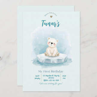 Personalized Polar Bear Birthday Invitation Einladung