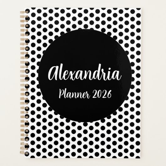 Personalized Polka Dot Planner Planer (Vorderseite)