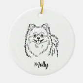 Personalized Pomeranian Dog Christmas Keramik Ornament (Vorne)