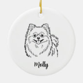 Personalized Pomeranian Dog Christmas Keramik Ornament (Hinten)