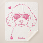 Personalized Poodle Blanket for Dog Mom Rose Pink Sherpadecke (Vorderseite)