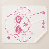 Personalized Poodle Blanket for Dog Mom Rose Pink Sherpadecke (Vorderseite (Horizontal))