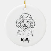 Personalized Poodle Dog Christmas Keramik Ornament (Hinten)