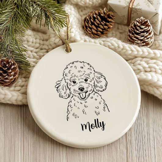 Personalized Poodle Dog Christmas Keramik Ornament