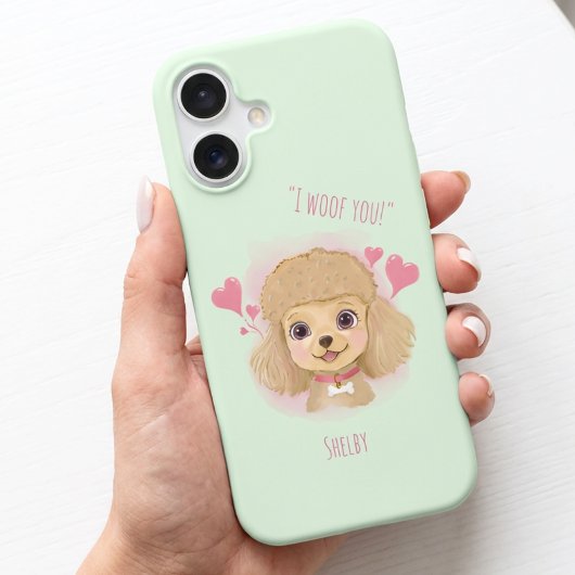 Personalized Poodle iPhone Case – I Woof You Gift 16 Hülle