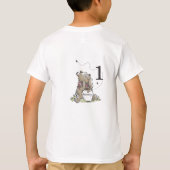 Personalized Pooh Watercolor First Birthday Baby  T-Shirt (Rückseite)