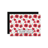Personalized Poppies Floral Botanical Note Card Mitteilungskarte (Vorderseite/Rückseite Beispiel)
