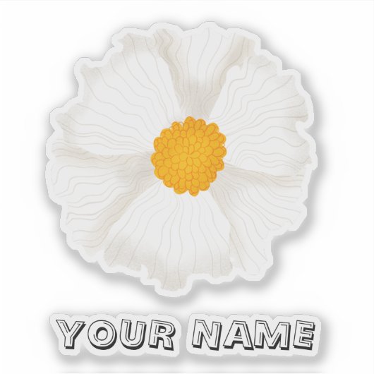 Personalized Poppy Flower Custom-Cut Vinyl Sticker (Vorderseite)