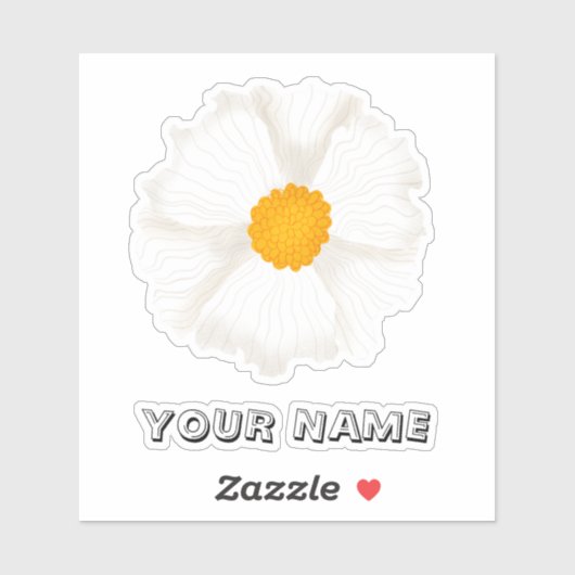 Personalized Poppy Flower Custom-Cut Vinyl Sticker (Blatt)