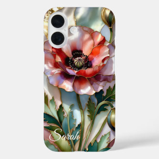 Personalized Poppy Flower Phone Case Floral