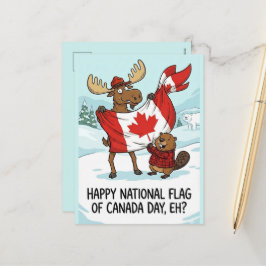 Personalized Postcard National Flag of Canada Day Feiertagspostkarte