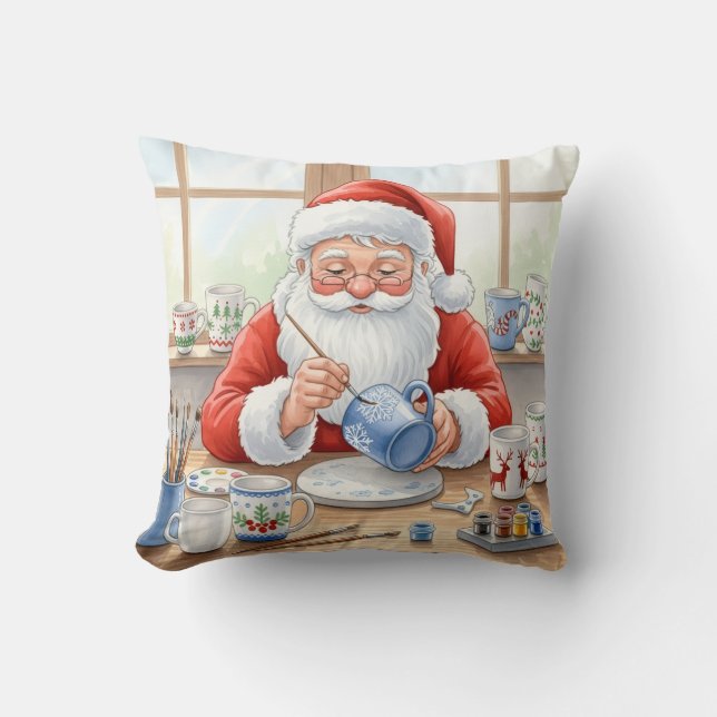  Personalized Pottery Painting Santa Claus  Kissen (Vorderseite)