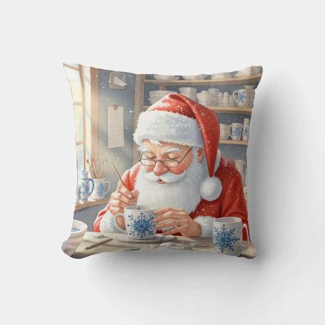  Personalized Pottery Painting Santa Claus  Kissen (Vorderseite)
